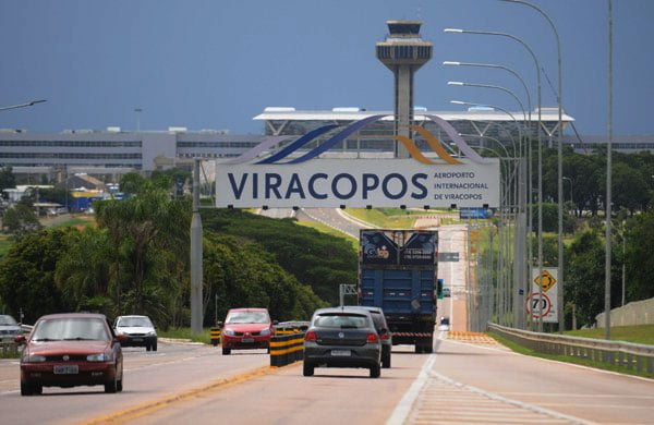 imagem da entrada do aeroporto de viracopos na cidade de Campinas