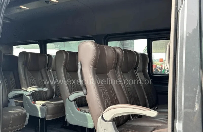 interior da van para 20 lugares, revestimento dos bancos e espaçamento, Executive Line